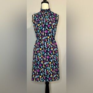 Gibson x City Safari Roselyn Weaver Smocked Mock Neck Dress Women’s Size Small